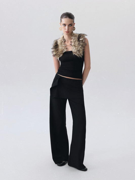Priscilla Fur Halter Top