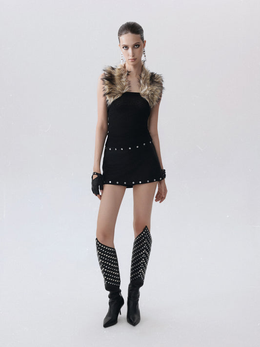 Rhea Mini Suede Skirt